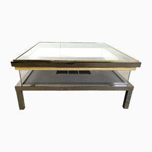 Vintage Sliding Glass Coffee Table by Maison Jansen, 1970s-IRH-1738935