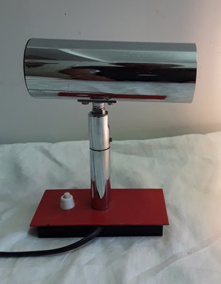 Vintage Small Adjustable Chrome Metal Table Lamp, 1970s-HOI-970241