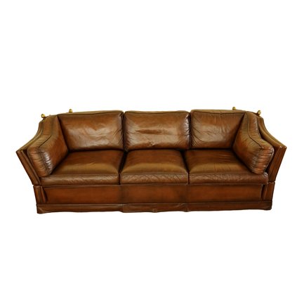 Vintage Sofa in Cognac Leather with Drop Sides-ITF-2026953