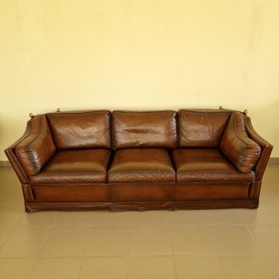 Vintage Sofa in Cognac Leather with Drop Sides-ITF-2026953