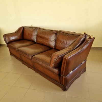 Vintage Sofa in Cognac Leather with Drop Sides-ITF-2026953