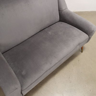 Vintage Sofa in Fabric with Brass Feet, 1950s-VMM-2033329