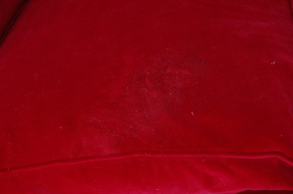 Vintage Sofa in Red Velvet, 1950s-XSG-1366561