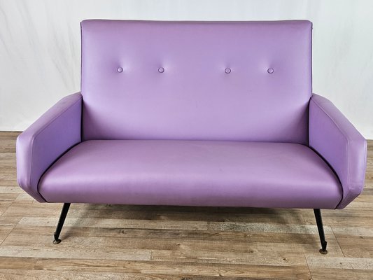 Vintage Sofa in Skai Lilac, 1950s-ZUW-1638607