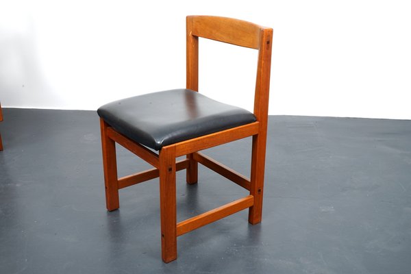 Vintage Solid Teak Dining Chairs, Denmark, 1960s, Set of 6-CIP-1065295