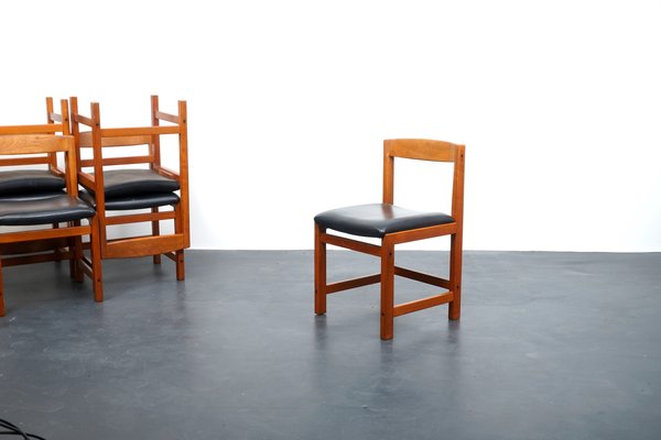 Vintage Solid Teak Dining Chairs, Denmark, 1960s, Set of 6-CIP-1065295