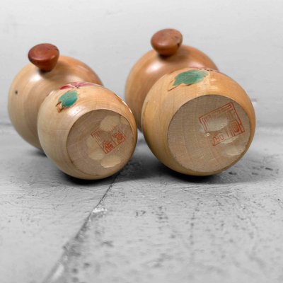 Vintage Sosaku Kokeshi Dolls by Uchida Schinichiro, Japan, 1960s, Set of 2-DWL-1786494