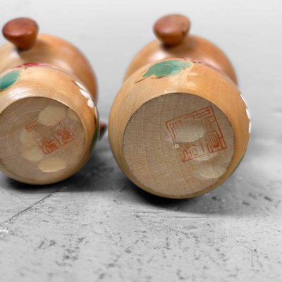 Vintage Sosaku Kokeshi Dolls by Uchida Schinichiro, Japan, 1960s, Set of 2-DWL-1786494