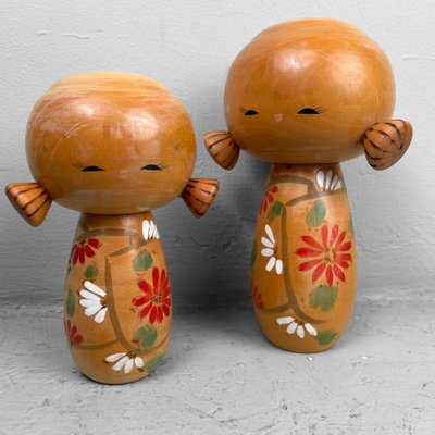 Vintage Sosaku Kokeshi Dolls by Uchida Schinichiro, Japan, 1960s, Set of 2-DWL-1786494