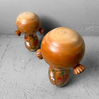 Vintage Sosaku Kokeshi Dolls by Uchida Schinichiro, Japan, 1960s, Set of 2-DWL-1786494