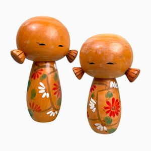 Vintage Sosaku Kokeshi Dolls by Uchida Schinichiro, Japan, 1960s, Set of 2-DWL-1786494