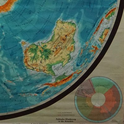 Vintage Southern Hemisphere of the Earth Rollable Map Wall Chart-KJP-1149296