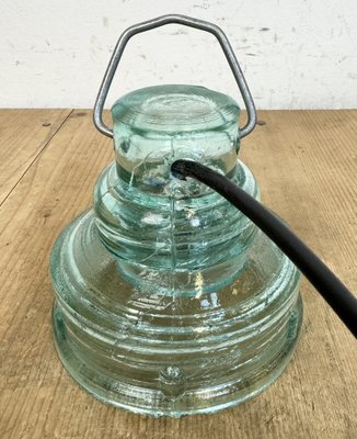 Vintage Soviet Green Glass Hanging Light, 1960s-CGF-1767555