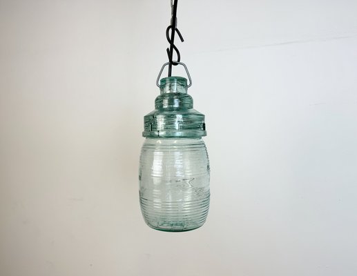 Vintage Soviet Green Glass Hanging Light, 1960s-CGF-1767555