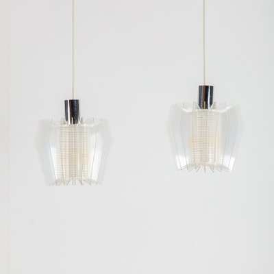 Vintage Space Age Acrylic Glass Pendant Lamps from Raak Amsterdam, 1960s, Set of 2-QVY-1796307