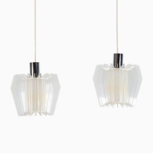 Vintage Space Age Acrylic Glass Pendant Lamps from Raak Amsterdam, 1960s, Set of 2-QVY-1796307