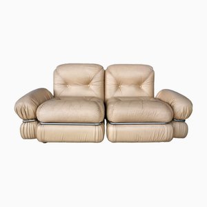 Vintage Space Age Beige 2 -Seater Modular Sofa, 1970s, Set of 2-PRS-1812934