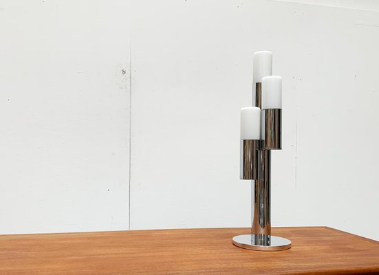 Vintage Space Age Chrome and Glass Table Lamp-UAH-934809