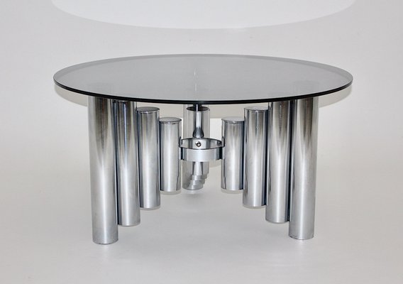 Vintage Space Age Chromed Tube Coffee Table, Manhattan, 1960s-NB-1189195