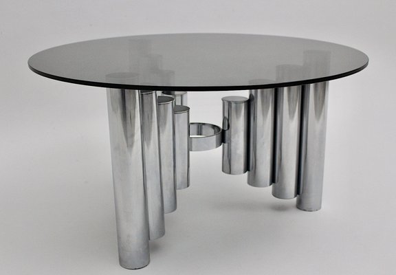 Vintage Space Age Chromed Tube Coffee Table, Manhattan, 1960s-NB-1189195