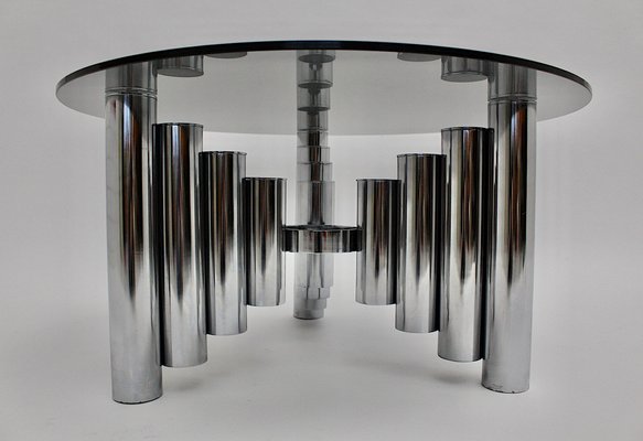 Vintage Space Age Chromed Tube Coffee Table, Manhattan, 1960s-NB-1189195