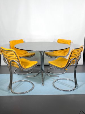 Vintage Space Age Dinner Table and Chairs in the style of Gastone Rinaldi, 1960s, Set of 5-OT-1426410