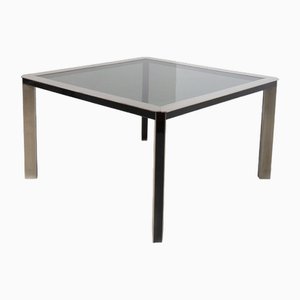 Vintage Space Age Italian Steel and Glass Dining Table, 1970s-RCE-1720059