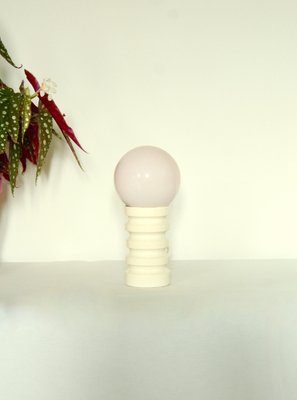 Vintage Space Age Pink and White Table Lamp, Italy, 1970s-HUY-1748897