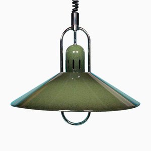 Vintage Space Age Swedish Hanging Lamp in Green, 1970s-HGA-2032007