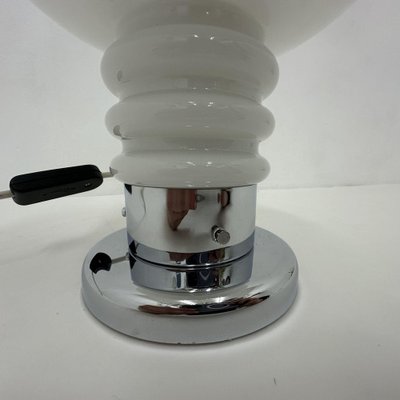 Vintage Space Age Table Lamp in Opaline and Chrome, 1970s-BGP-1812980