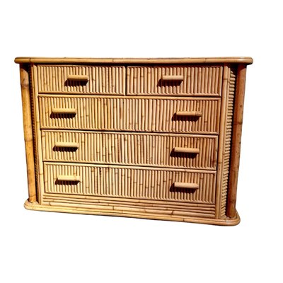 Vintage Spanish Bamboo Chest of Drawers-TCS-1816776