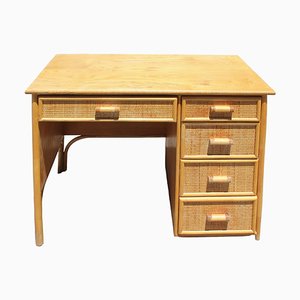 Vintage Spanish Bamboo Desk-TCS-1819957