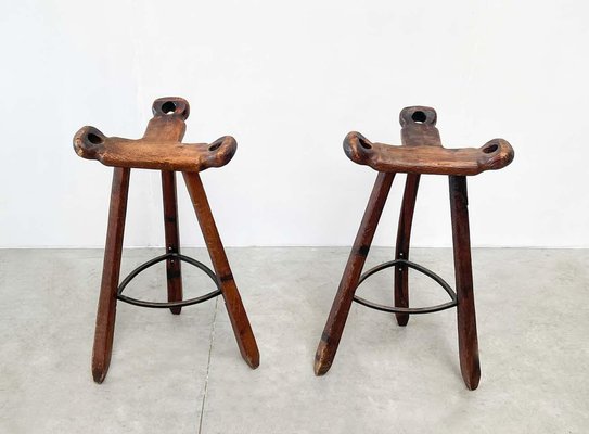 Vintage Spanish Bar Stools, Set of 2-XLH-1422123