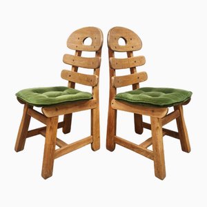 Vintage Spanish Oak Fishbone Chairs, 1970, Set of 2-BW-2013021