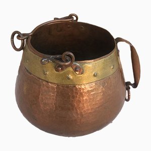 Vintage Spanish Patinated Copper Pot, 1970s-NOU-827538