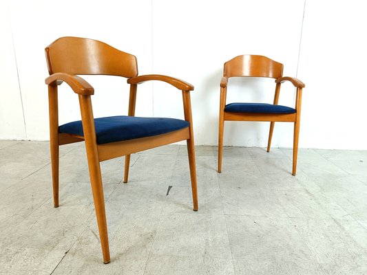 Vintage Spanish Wooden Armchairs, 1990s Set of 6-IRH-1819215