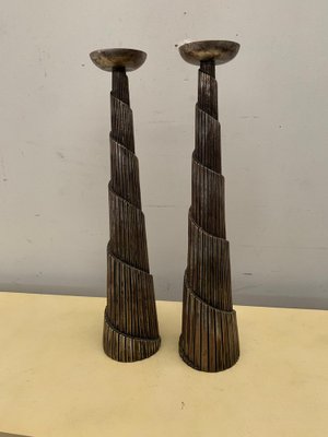 Vintage Spiral Architectural Candlesticks, 1980, Set of 2-IJR-1767830