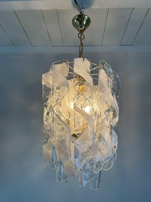 Vintage Spiral Glass Chandelier, 1970s-IRH-1372561