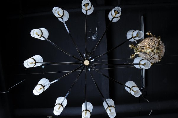 Vintage Sputnik Bag Chandelier in Brass, 1960s-FLW-1402190