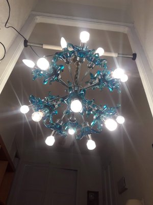 Vintage Sputnik Chandelier in Blue Glass from Mazzega, 1960s-XUQ-1426481