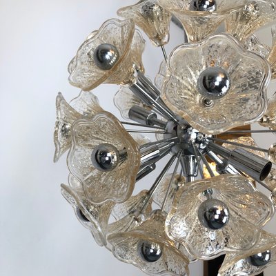 Vintage Sputnik Chandelier with 35 Glass Flowers from Venini, 1970s-OT-947523