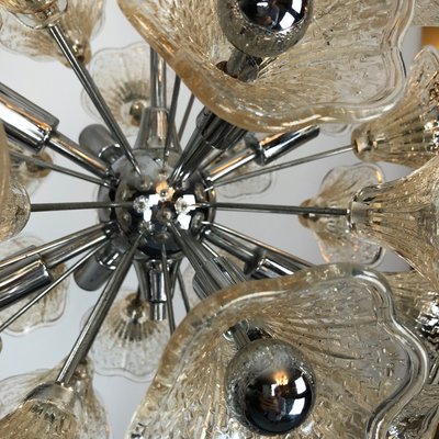 Vintage Sputnik Chandelier with 35 Glass Flowers from Venini, 1970s-OT-947523