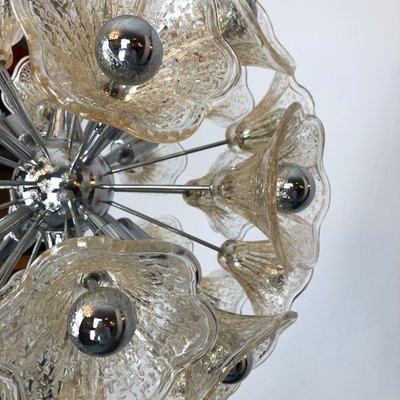 Vintage Sputnik Chandelier with 35 Glass Flowers from Venini, 1970s-OT-947523