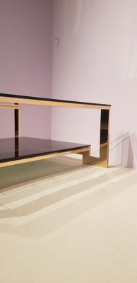 Vintage Square Brass and Glass Coffee Table-GNW-1138393