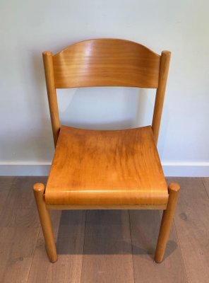 Vintage Stackable Chairs in Fir, Set of 6-BA-1365438