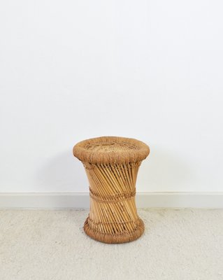 Vintage Stool in Bamboo and Rattan-HPQ-1326441