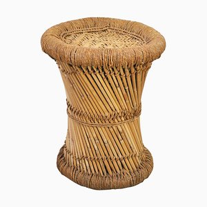 Vintage Stool in Bamboo and Rattan-HPQ-1326441