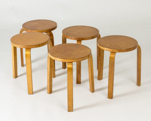 Vintage Stools by Alvar Aalto, 1940s-NL-1718957