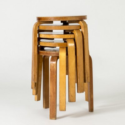 Vintage Stools by Alvar Aalto, 1940s-NL-1718957