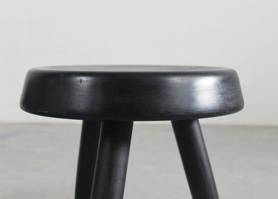 Vintage Stools in Black Lacquered Wood by Charlotte Perriand, 1950s, Set of 2-IVC-2033231